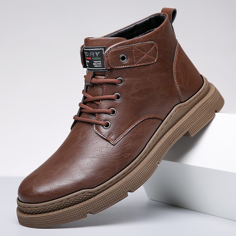 2024 Nieuwe Heren Martin Boots Herfst En Winter Pluche Warme Snowboots Trendy Business Casual Schoenen