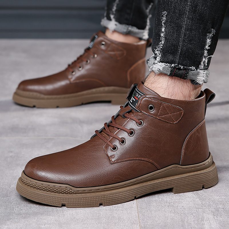 2024 Nieuwe Heren Martin Boots Herfst En Winter Pluche Warme Snowboots Trendy Business Casual Schoenen