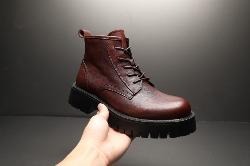 2024 Nieuwe Retro Grote Kop Jurk Schoenen Heren High-top Martin Laarzen Lederen Mode Tooling Herenschoenen