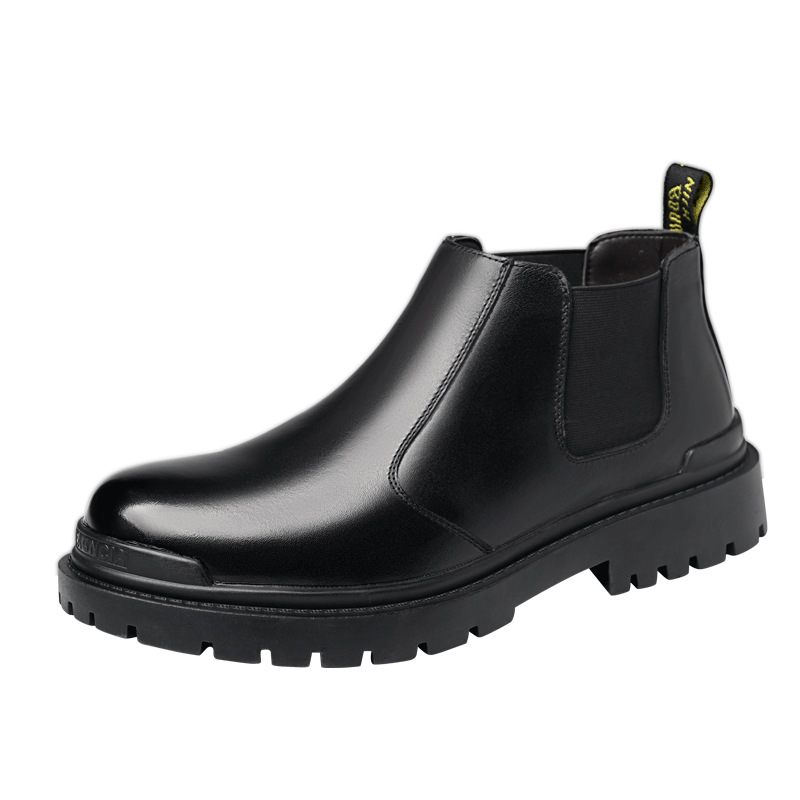 Chelsea Boots Herfst Korte Trendy Heren Zwarte Mid-top Martin