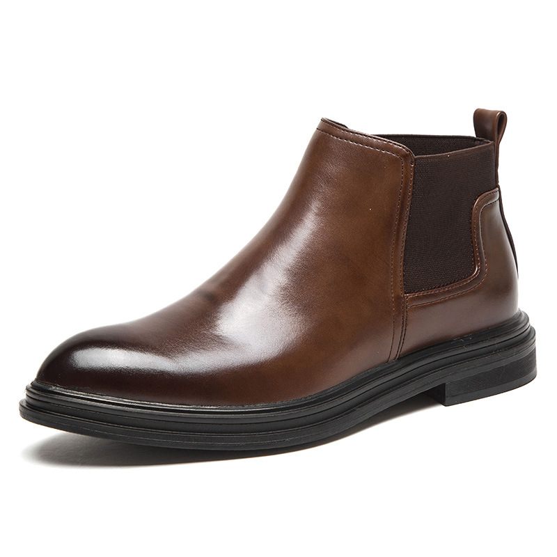 Grote Maten Chelsea Boots Met Spitse Neus Hoge Geklede Schoenen Martin Leren Herenlaarzen