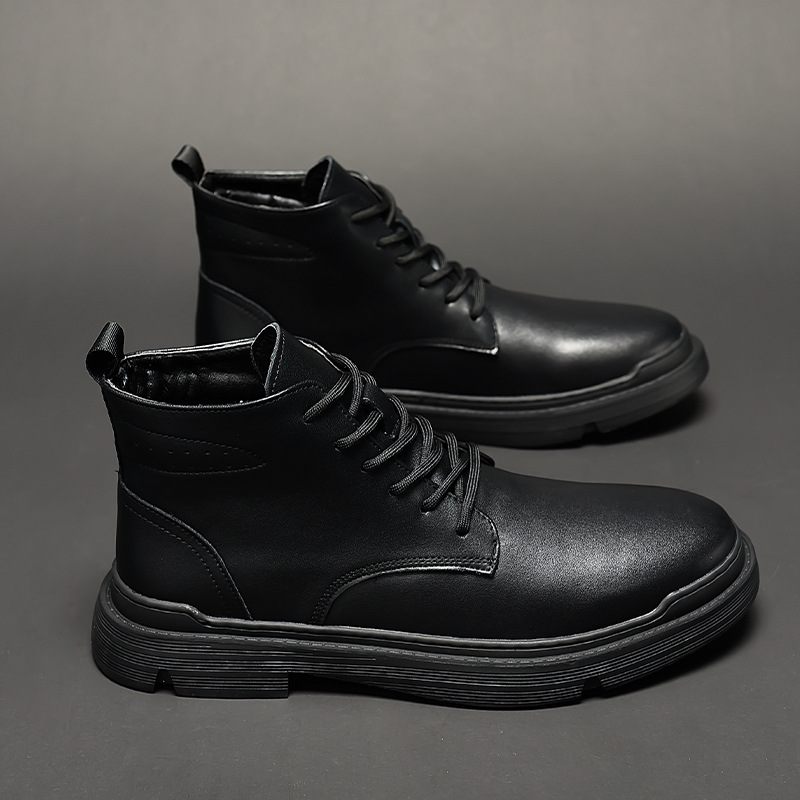 Heren Martin-laarzen Herfst En Winter Nieuwe Ademende Mid-top Tooling Militaire Laarzen Trendy Hoge Schoenen Tij