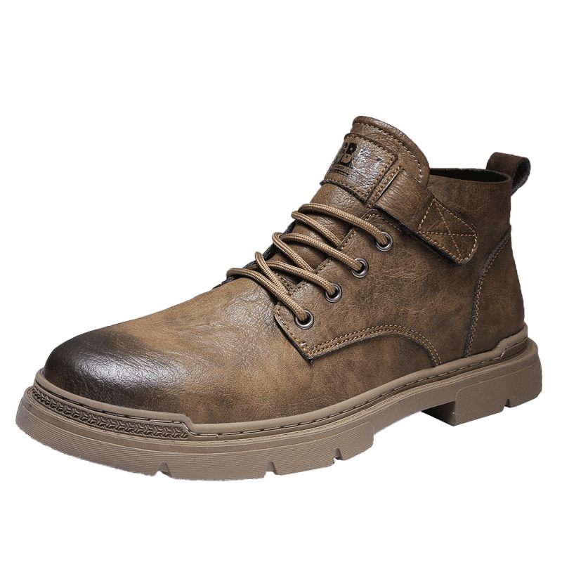 Herenschoenen 2024 Herfst Nieuwe Trend Casual High-top Tooling Schoenen Heren Microfiber Martin Laarzen