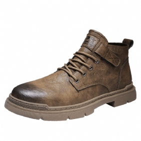 Herenschoenen 2024 Herfst Nieuwe Trend Casual High-top Tooling Schoenen Heren Microfiber Martin Laarzen