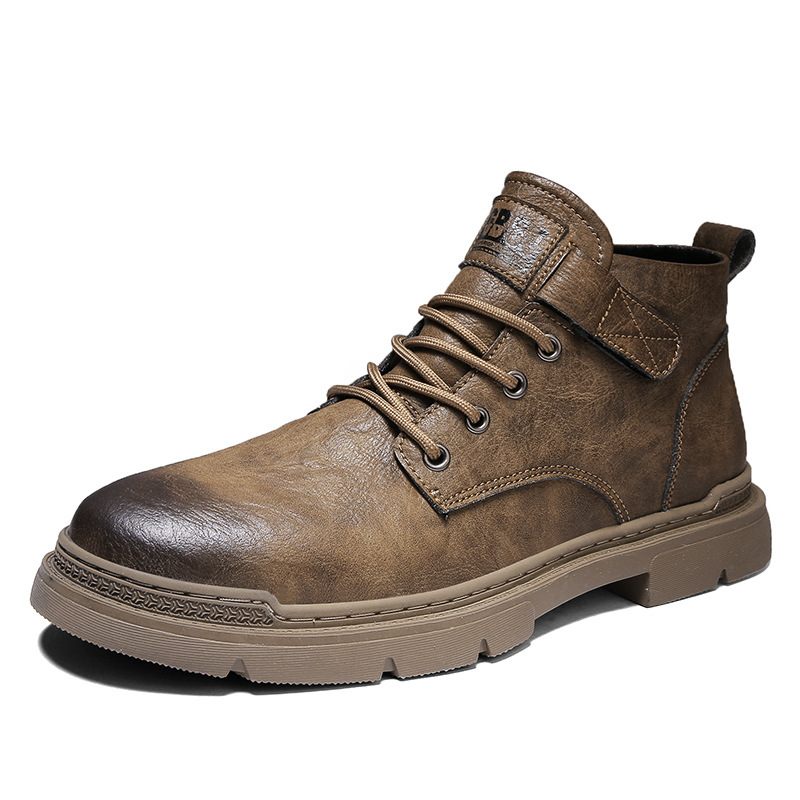 Herenschoenen 2024 Herfst Nieuwe Trend Casual High-top Tooling Schoenen Heren Microfiber Martin Laarzen