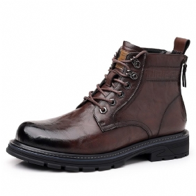 Herfst En Winter Nieuwe High-top Martin Laarzen Herenschoenen Tooling Zwarte Korte Casual Trend Leren Motorlaarzen