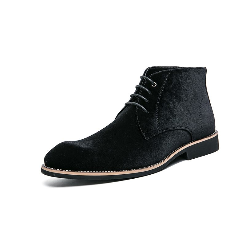 Mannen Business Casual Kleding Schoenen Puntschoen Heren Leren Laarzen Gesneden Hoge Top Grote Maat Martin Korte Scrub Herenschoenen