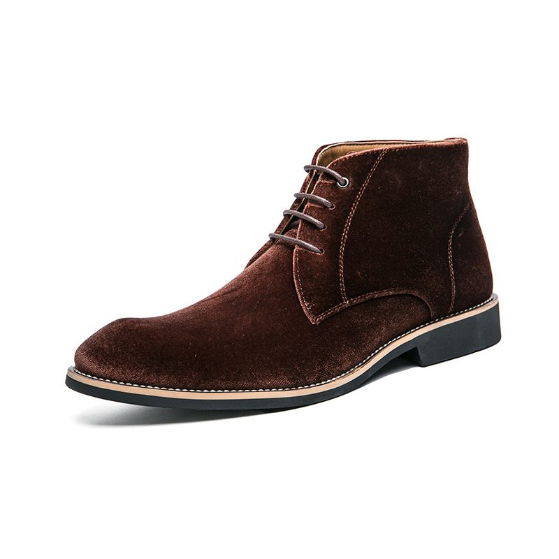 Mannen Business Casual Kleding Schoenen Puntschoen Heren Leren Laarzen Gesneden Hoge Top Grote Maat Martin Korte Scrub Herenschoenen