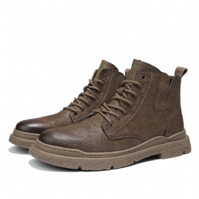 Martin Laarzen Heren Herfst En Winter Nieuwe Herenschoenen Hoge Katoenen Schoenen Echte Microfiber Lederen Tooling Mid-top Warme Casual