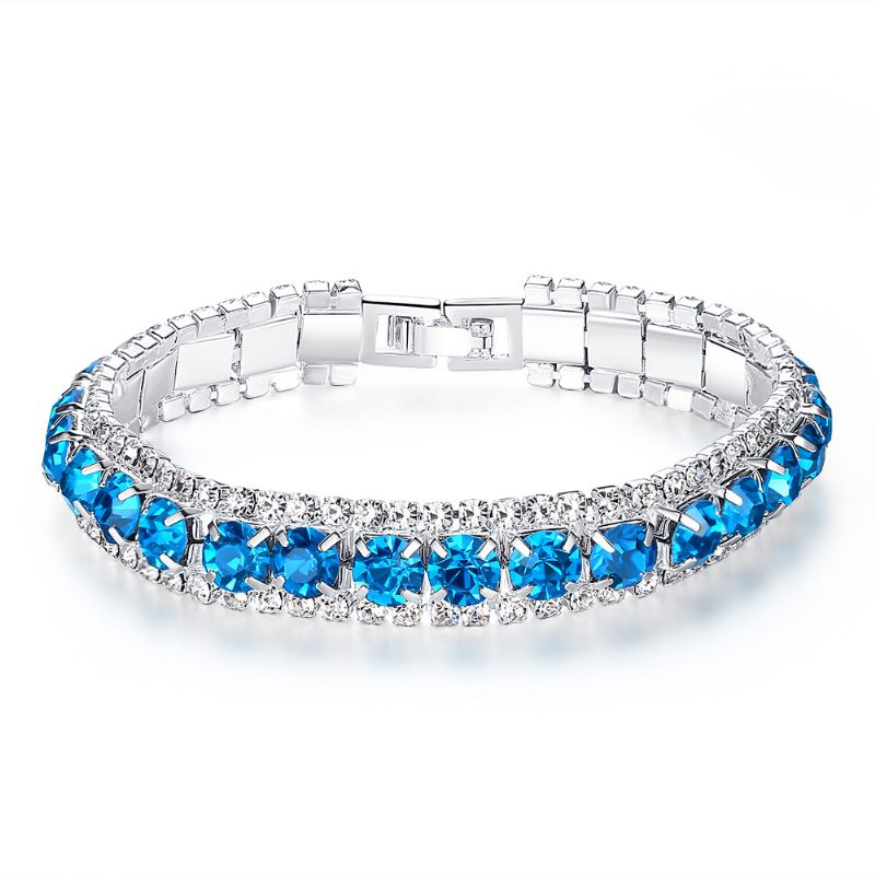 2024 Zomermode High-end Blauwe Kristal Vergulde Armband Temperament Vrouwelijk