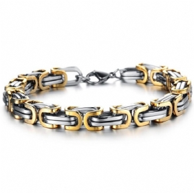 Dominante Mode Trendy Heren Titanium Stalen Keizerketting Keizerarmband Roestvrij Vierkante Gesparmband