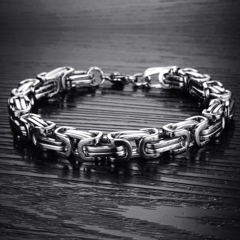 Dominante Mode Trendy Heren Titanium Stalen Keizerketting Keizerarmband Roestvrij Vierkante Gesparmband