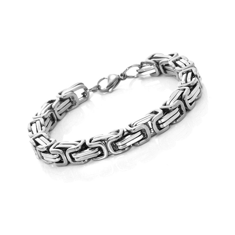 Dominante Mode Trendy Heren Titanium Stalen Keizerketting Keizerarmband Roestvrij Vierkante Gesparmband