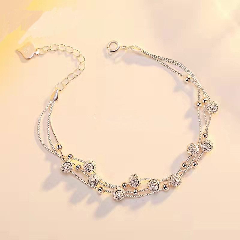 Drie Levens Werelden Zilveren Armband Vrouwen Qixi Festival Cadeau Ontwerp Vriendin Multi-layer Sieraden Overdracht Kralen