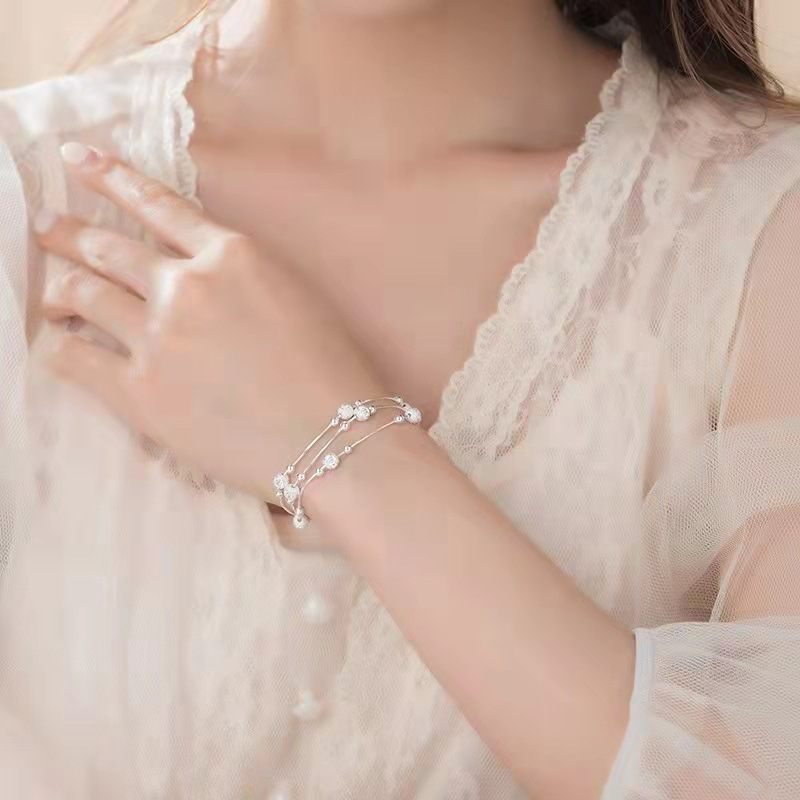 Drie Levens Werelden Zilveren Armband Vrouwen Qixi Festival Cadeau Ontwerp Vriendin Multi-layer Sieraden Overdracht Kralen