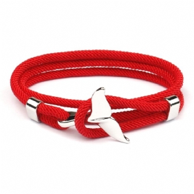 Heren En Dames Paar Armband Anker Fishtail Rode Transfer