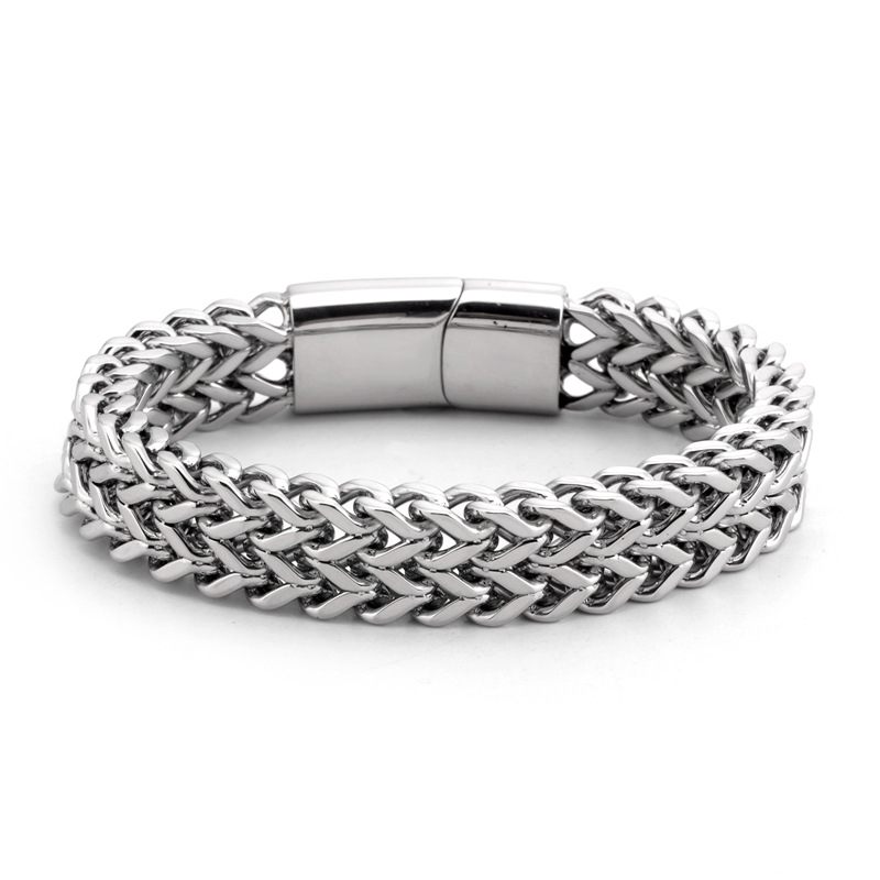 Herenarmband Magneetgesp Titanium Stalen Dubbellaagse Armband Persoonlijkheidsarmbandaccessoires