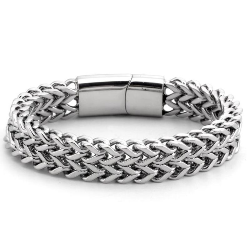 Herenarmband Magneetgesp Titanium Stalen Dubbellaagse Armband Persoonlijkheidsarmbandaccessoires