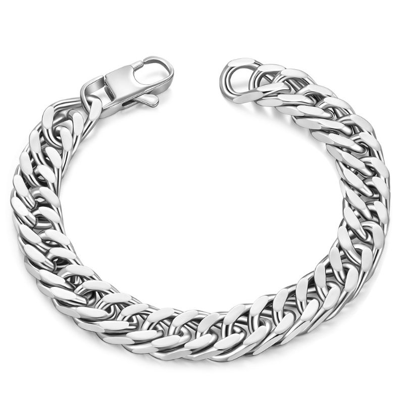 Titanium Stalen Ketting Hiphop Rap Rap Heren Persoonlijkheid Bedel Vierkante Gesp Armband