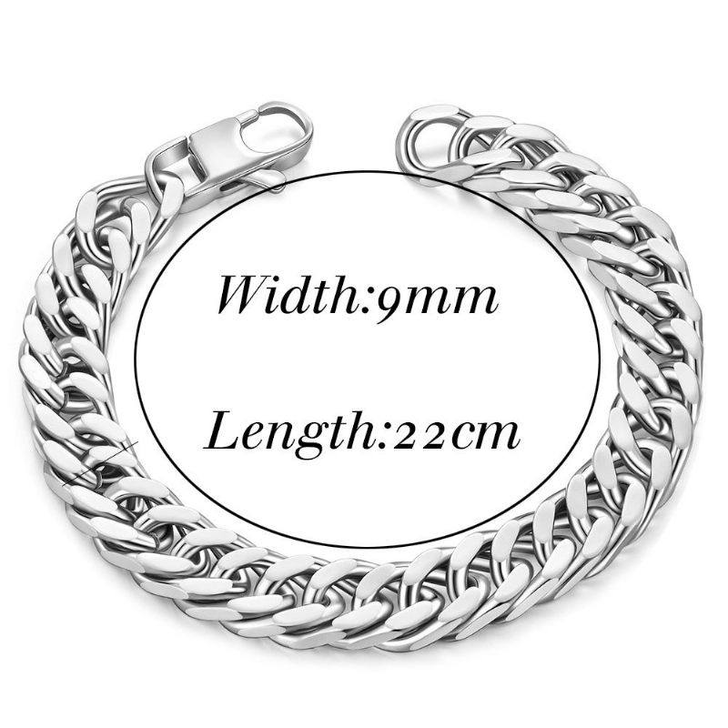 Titanium Stalen Ketting Hiphop Rap Rap Heren Persoonlijkheid Bedel Vierkante Gesp Armband