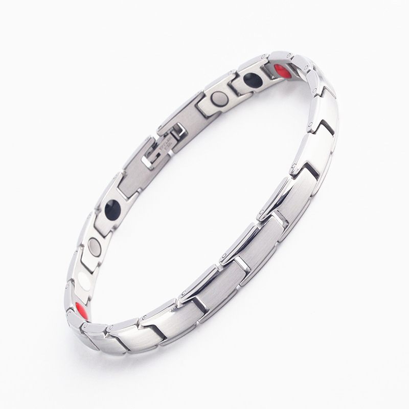 Titanium Stalen Persoonlijkheid Zwart Goud Germanium Paar Armband Magnetische Element