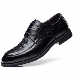 2024 Lente Nieuwe Lederen Casual Herenschoenen Formele Business Lace-up Mannen Echt Leer Lage Top