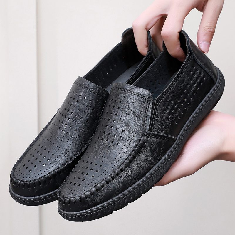 2024 Nieuwe Casual Dress Schoenen Mannen Ademende Slip-on Erwten Lente En Herfst Sets Van Voeten Zomer Lok Fu Trendy