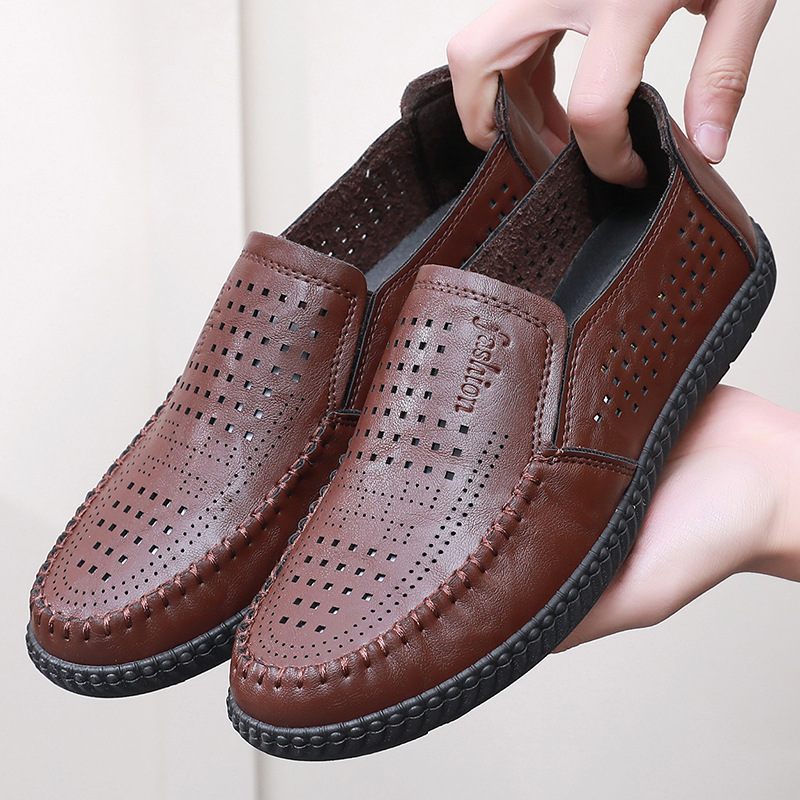 2024 Nieuwe Casual Dress Schoenen Mannen Ademende Slip-on Erwten Lente En Herfst Sets Van Voeten Zomer Lok Fu Trendy