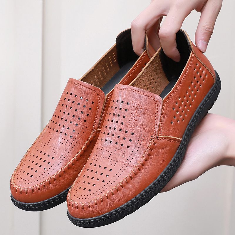 2024 Nieuwe Casual Dress Schoenen Mannen Ademende Slip-on Erwten Lente En Herfst Sets Van Voeten Zomer Lok Fu Trendy