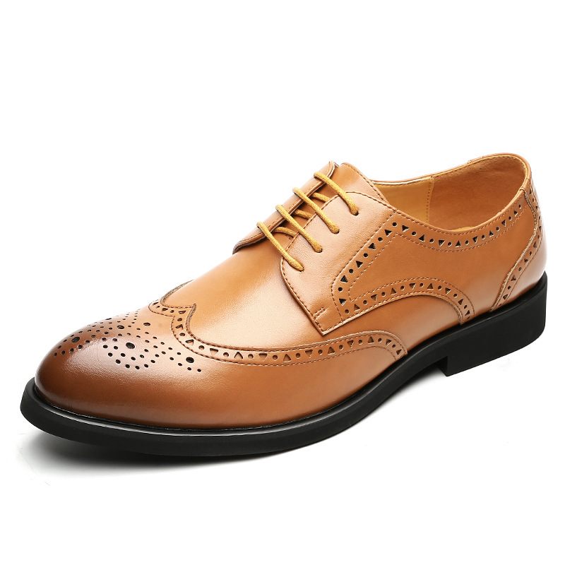 2024 Nieuwe Heren Zakelijke Formele Jurk Mode Geklede Schoenen Casual Retro Brogue Herenschoenen Platte