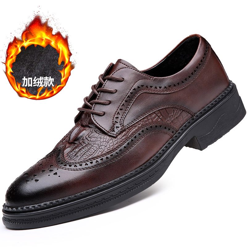 2024 Nieuwe Herfst Herenschoenen Leer Business Casual Brogue Schoenen Geklede Heren High-end Trouwschoenen