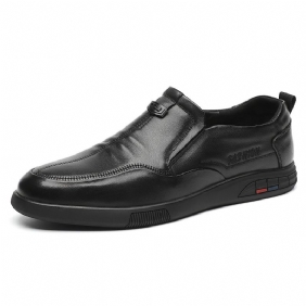 2024 Nieuwe Leren Heren Geklede Schoenen Slip-on Platte Zachte Antislip Herenschoenen