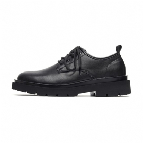 Black Martin Laarzen Heren Zomer Ademend Leer Laag Uitgesneden Tooling Grote Teen Formele Schoenen Casual