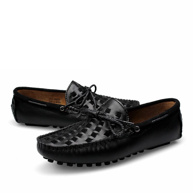 Bruine Bonen Schoenen Heren Nette Zachte Zool Casual Loafer Geklede Jeugd Trendy Outdoor Leren Herenschoenen