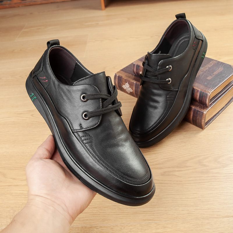 Casual Herenschoenen Nieuwe Schoenen Herenmode Leren Zachte Zool Antislip Ademend Koeienhuid Geklede Voor Heren