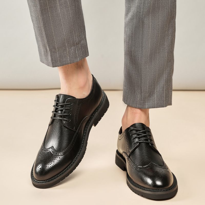 Geklede Herenschoenen Brogue-schoenen Casual Trendy Zakelijke Formele Slijtage Binnenhoogte Vergroten Grote Maat Jeugdpak Trouwschoenen