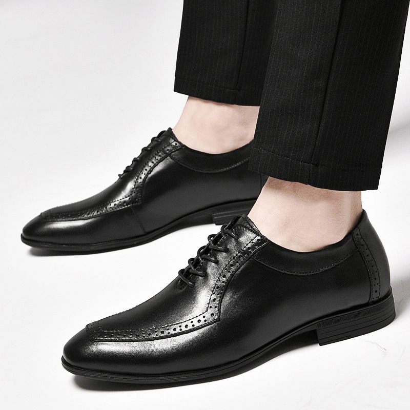 Grote Maat Mode Business Casual Schoenen Heren Leer 37-49 Formele Kleding Echt Ademend