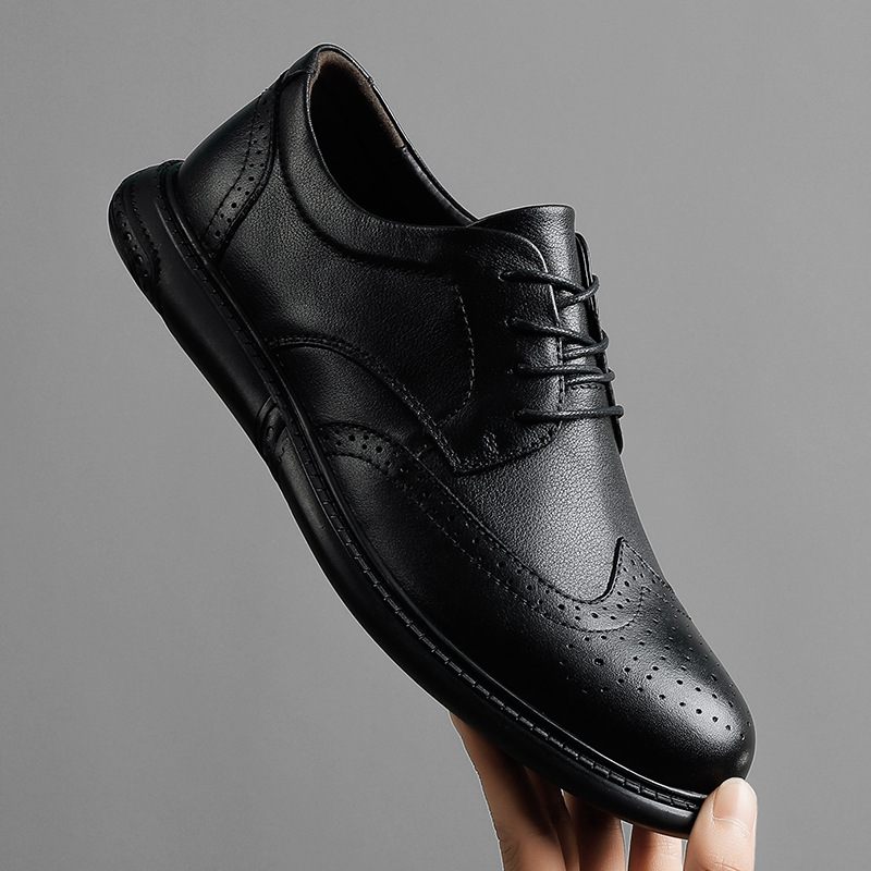 Grote Maat Mode Business Casual Schoenen Heren Leer 37-49 Formele Kleding Echt Ademend