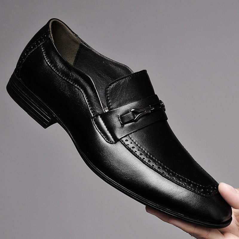 Grote Maat Mode Business Casual Schoenen Heren Leer 37-49 Formele Kleding Echt Ademend