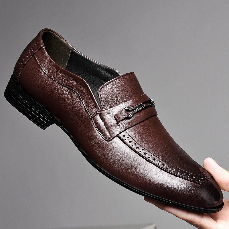 Grote Maat Mode Business Casual Schoenen Heren Leer 37-49 Formele Kleding Echt Ademend