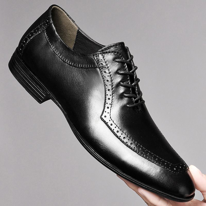 Grote Maat Mode Business Casual Schoenen Heren Leer 37-49 Formele Kleding Echt Ademend