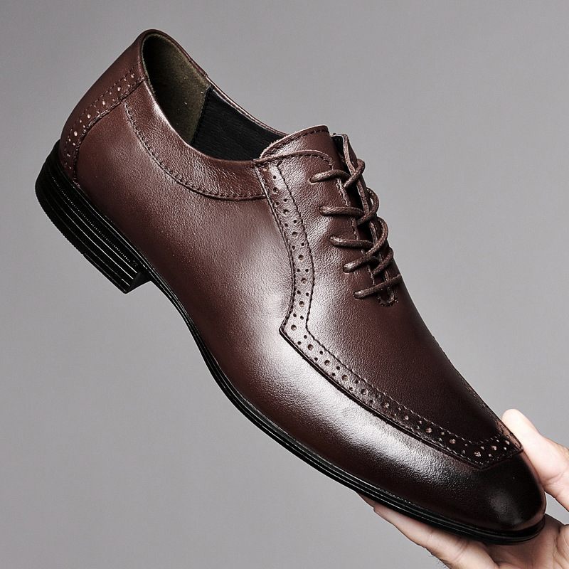 Grote Maat Mode Business Casual Schoenen Heren Leer 37-49 Formele Kleding Echt Ademend