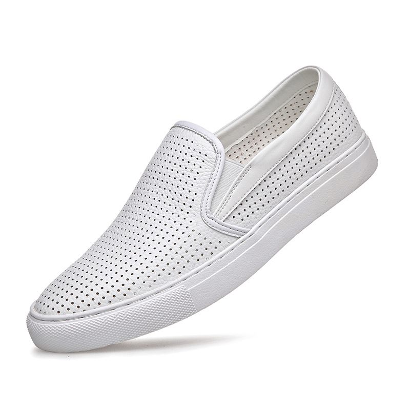 Heren Leren Loafers Casual Sneakers Trendy Ademende Instappers Herenschoenen