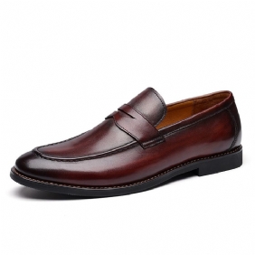 Spring Sets Van Voeten Zakelijke Herenschoenen Casual Schoenen Dikke Zolen Heren Loafers Echt Lederen Slip-on Geklede Rundleer