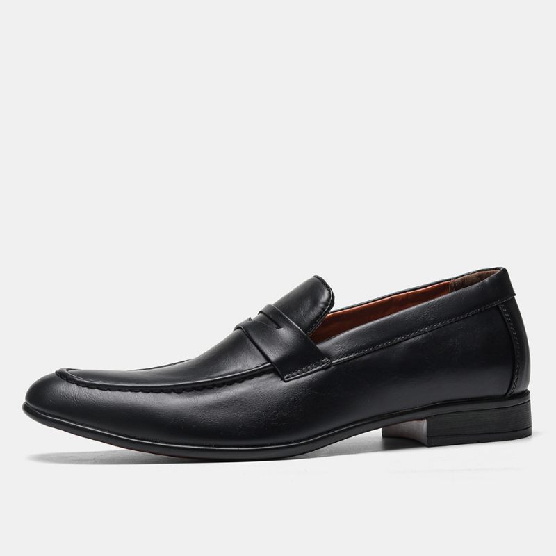 Zomer Nieuwe Set Voeten Zakelijke Herenschoenen Casual Spitse Neus Formele Jurk Loafers Slip-on Zwarte Schoenen Mannelijke