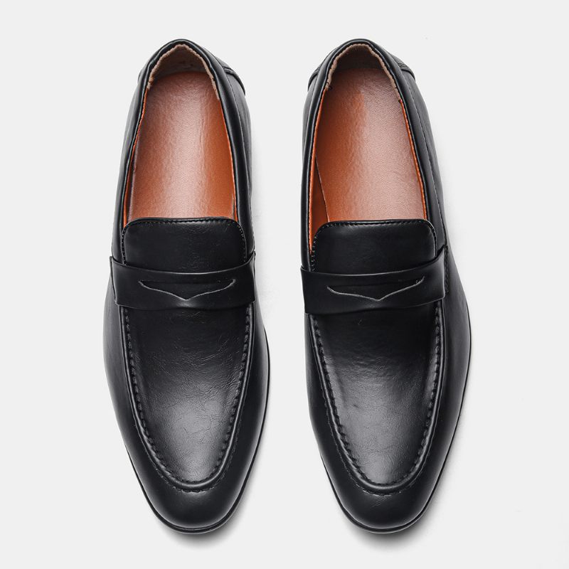 Zomer Nieuwe Set Voeten Zakelijke Herenschoenen Casual Spitse Neus Formele Jurk Loafers Slip-on Zwarte Schoenen Mannelijke