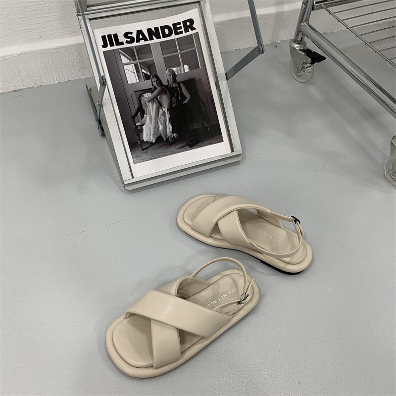 Sandalen Dames Nieuwe Zomer Platte Comfortabele Dikke Zolen Romeinse Schoenen Zachte Damesschoenen