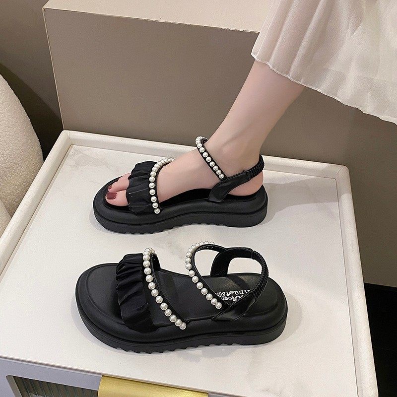 Sandalen Met Dikke Zolen Dames Zomer Nieuw Platform Bodem Parelmode Elegante Populaire Damesschoenen