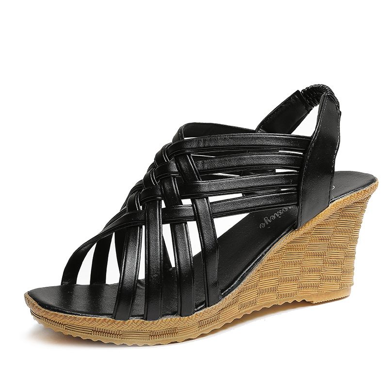 Sandalen Met Dikke Zolen Dames Zomer Wig Nieuwe Vis Mond Mode Damesschoenen Platform Bodem Temperament Schoenen Met Hoge Hakken