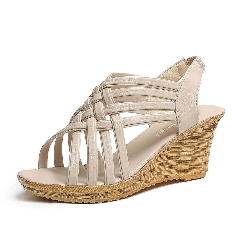 Sandalen Met Dikke Zolen Dames Zomer Wig Nieuwe Vis Mond Mode Damesschoenen Platform Bodem Temperament Schoenen Met Hoge Hakken